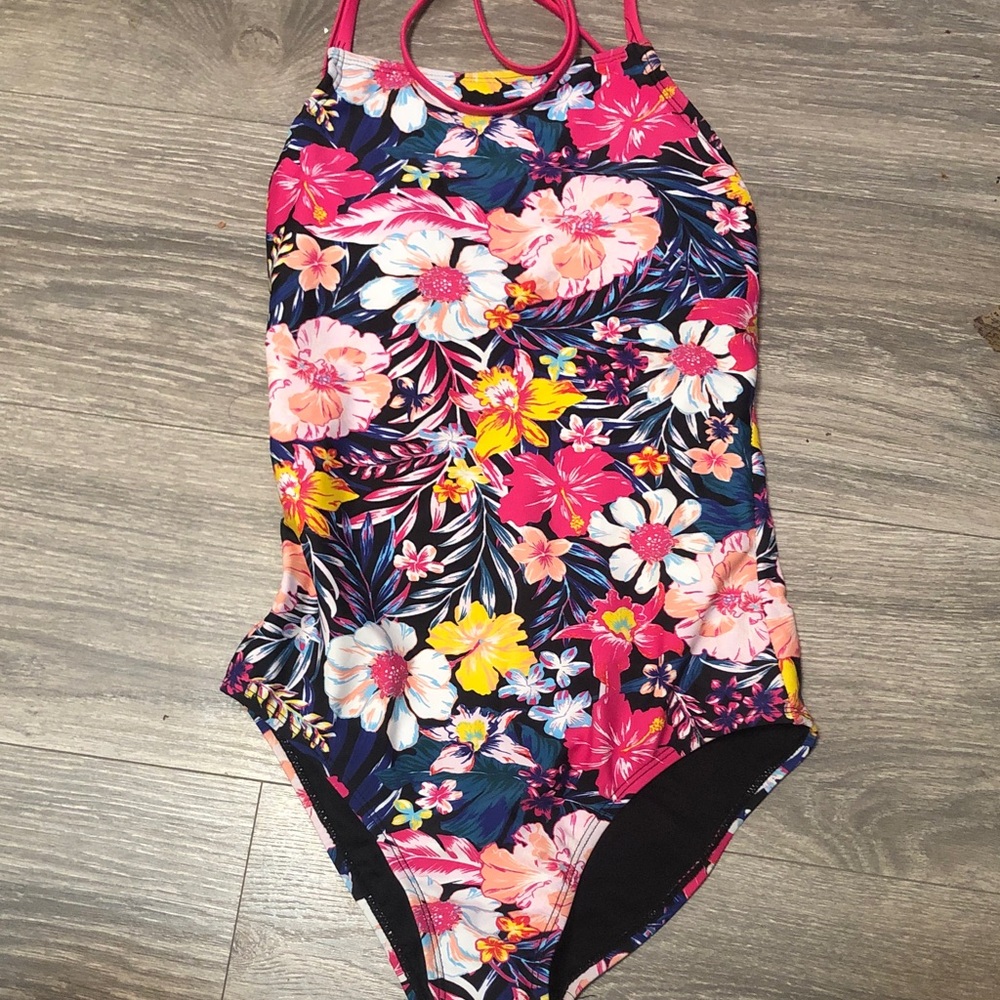 Decree Floral One-Piece Swimsuit - Navy, Pink & Yellow